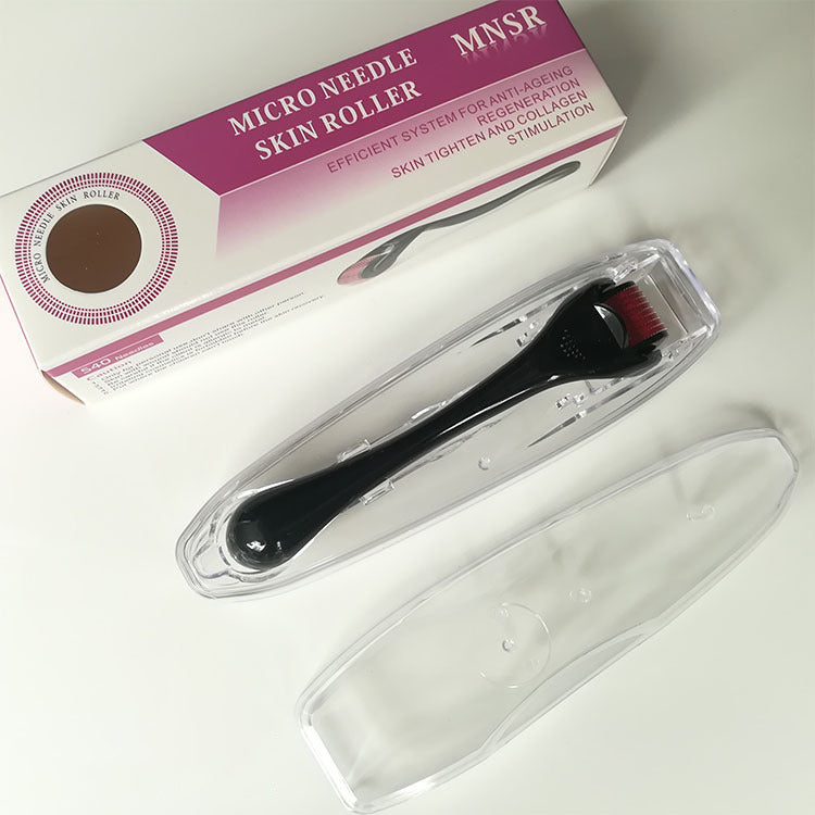Black Skin Microneedle Wrinkle Beard Roller Men dealsniper-net