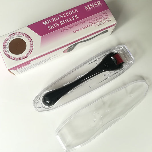 Black Skin Microneedle Wrinkle Beard Roller Men dealsniper-net