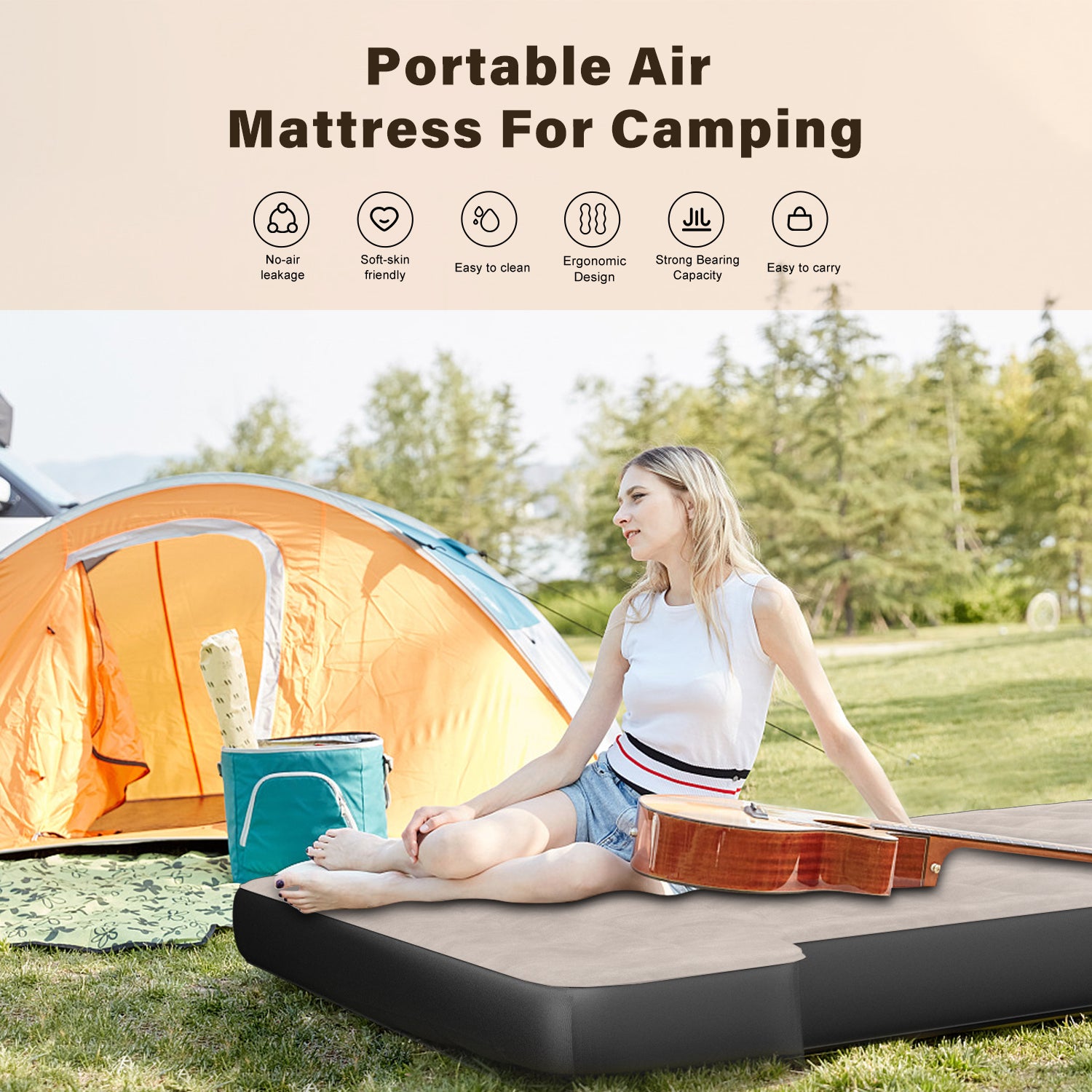 Truck Bed Air Mattress Inflatable Air Mattress For 5.5-5.8ft Short Truck Vehicle dealsniper-net