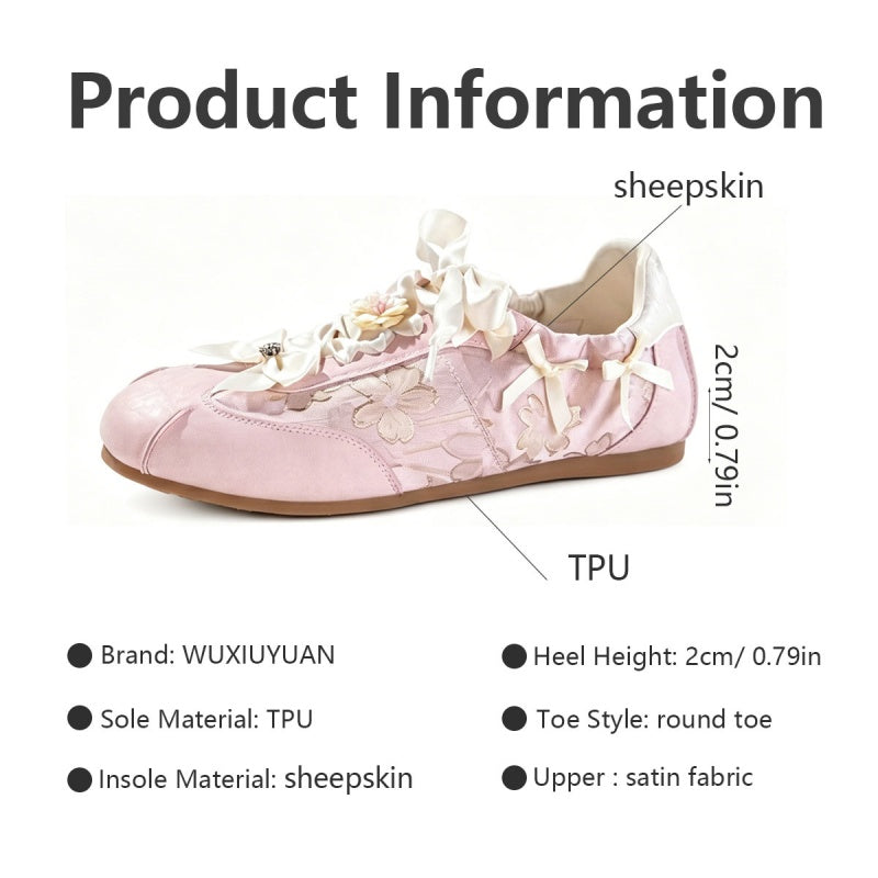 New-style Oriental Aesthetic Flower Embroidery Casual Shoes Women Gym From House