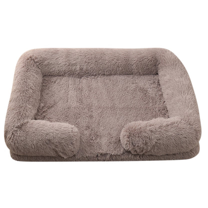 Plush Round Pet Bed Dog Bed Winter Pets Gym From House M27 Beige Brown L No Inner Sleeve