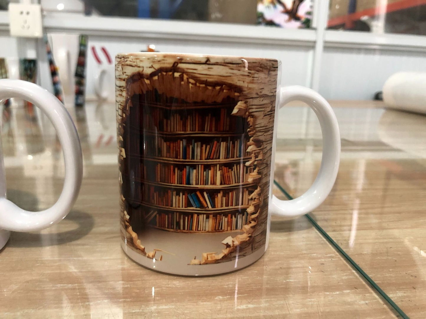 3D Bookshelf Mug Creative Ceramic Water Cup With Handle Kitchen DealSniper.net