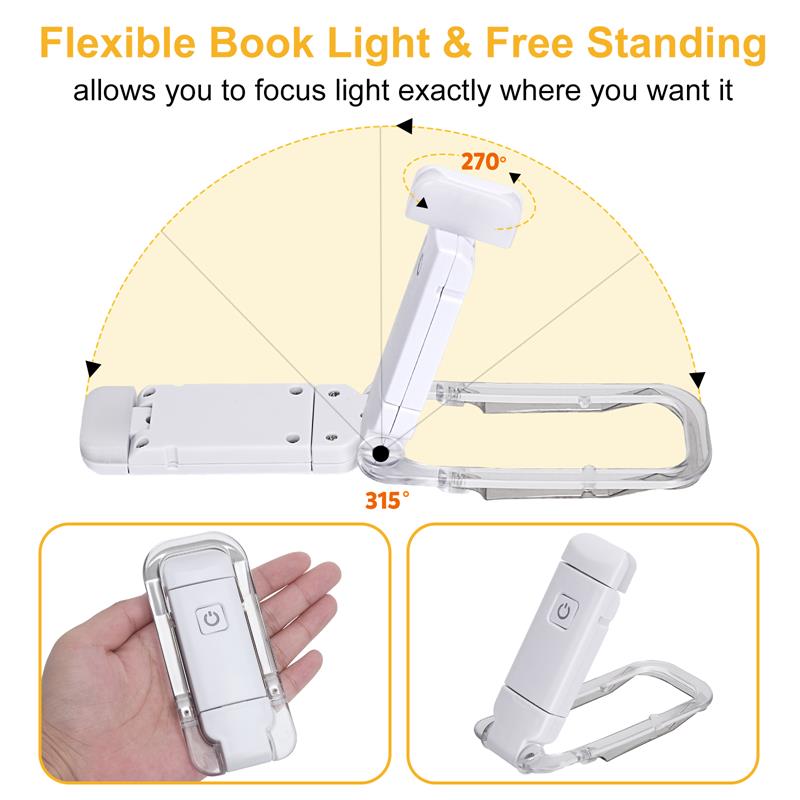 LED USB Rechargeable Book Reading Light Brightness Adjustable Gadgets dealsniper-net