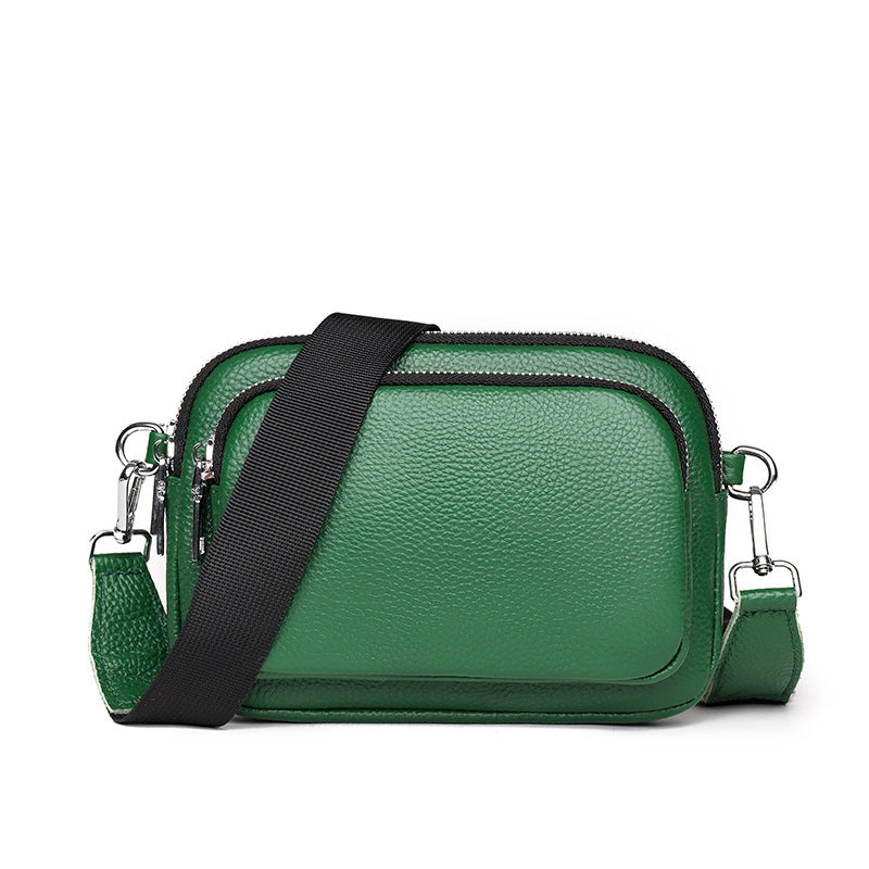 Trendy Fashion Multi-layer Leather Handbag Women Gym From House Green