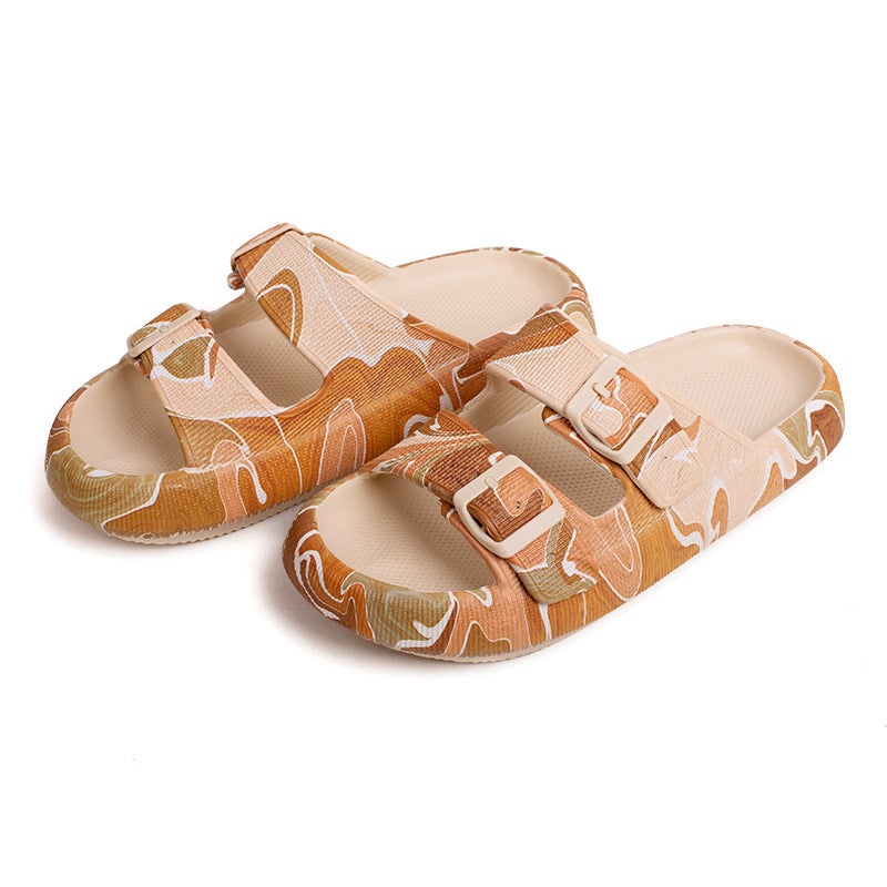 Summer Women Outdoor Indoor Thick-soled Eva Sandals And Slippers Women DealSniper.net Card pattern 35to36