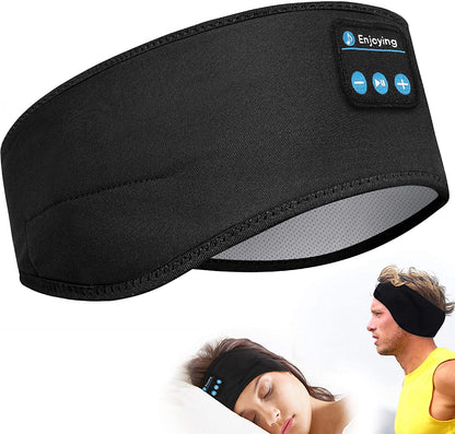 Wireless Bluetooth Sleeping Headphones Headband Thin Soft Elastic Comfortable Music Ear Phones Eye Mask For Side Sleeper Sports Sports DealSniper.net Black A