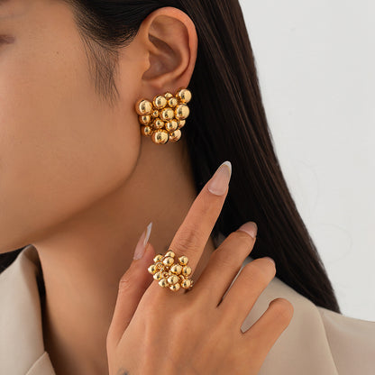 Fashion Geometry Pattern Beaded Earrings Suit Jewelry dealsniper-net