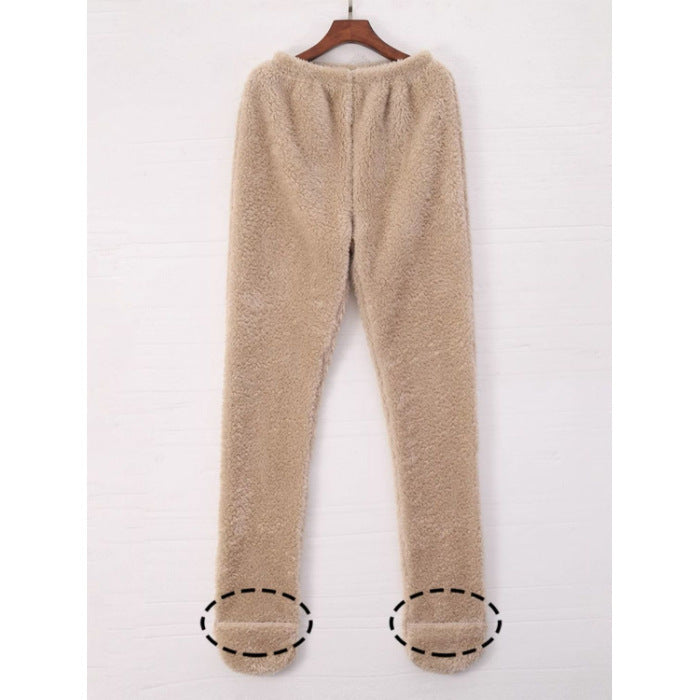 Women Coral Fleece Socks Leggings Winter Warm Sleepwear Women DealSniper.net Apricot 2XL