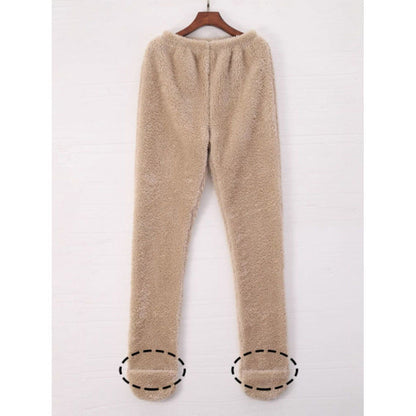 Women Coral Fleece Socks Leggings Winter Warm Sleepwear Women DealSniper.net Apricot 2XL