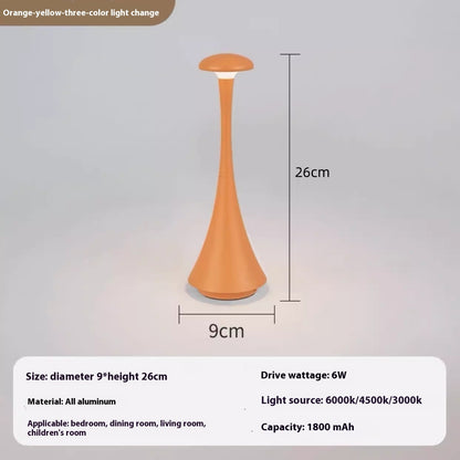 Portable Rechargeable Aluminum Table Lamp Bedroom Bedside Ambience Light Home Decor Gym From House Orange Yellow
