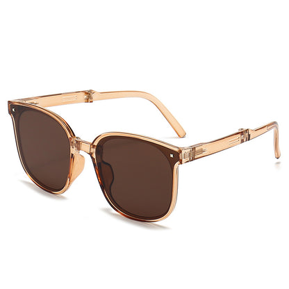 Folding Sunglasses Summer Beach Fashion Sun Protection Glasses Women dealsniper-net Brown Polarizer