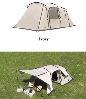 Landwolf Large Space Tunnel Tent Outdoor Camping Tourist Outdoor dealsniper-net Ivory