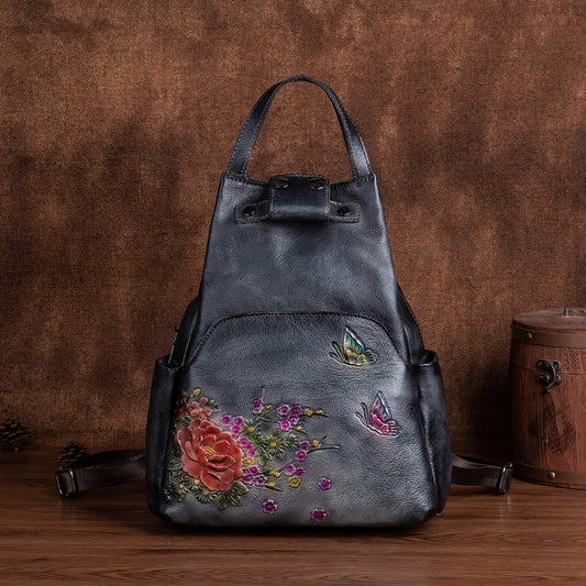 New Retro Rubbed Color First Layer Cowhide Handbags Women Gym From House