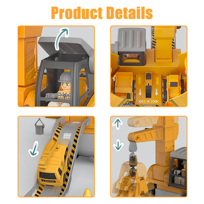 Disassembly And Assembly 4 In One Deformation Scene Engineering Vehicle Sliding Track Crane Excavator Toy Kids dealsniper-net