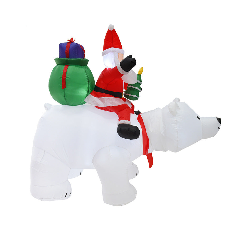 Inflatable Santa Claus Riding Polar Bear 2M Christmas Garden dealsniper-net