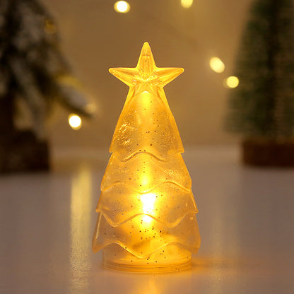 Christmas Decorations Christmas Tree Transparent Crystal Night Light Holidays Gym From House Yellow light silver powder