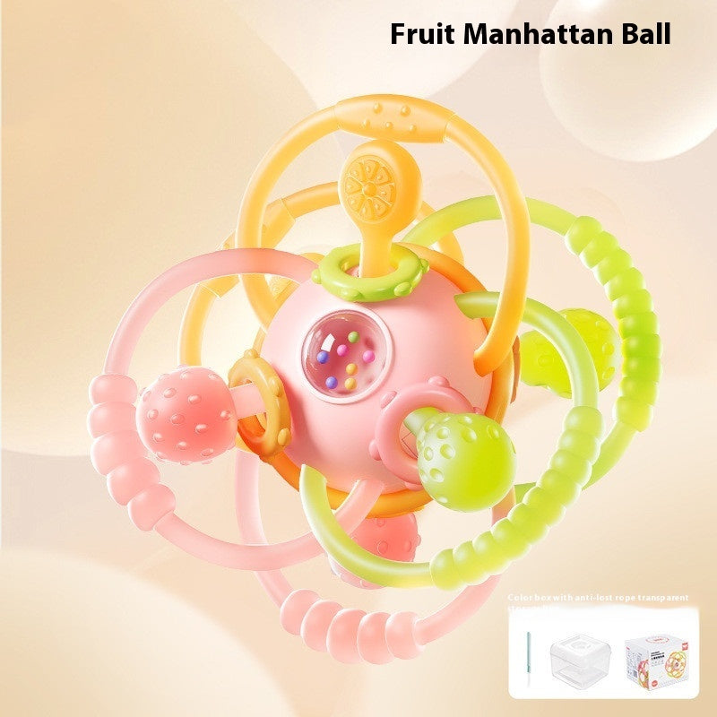 Hand Ball Silicone Biteable Toy Kids dealsniper-net Fruit Manhattan Ball