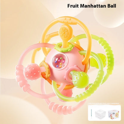 Hand Ball Silicone Biteable Toy Kids dealsniper-net Fruit Manhattan Ball