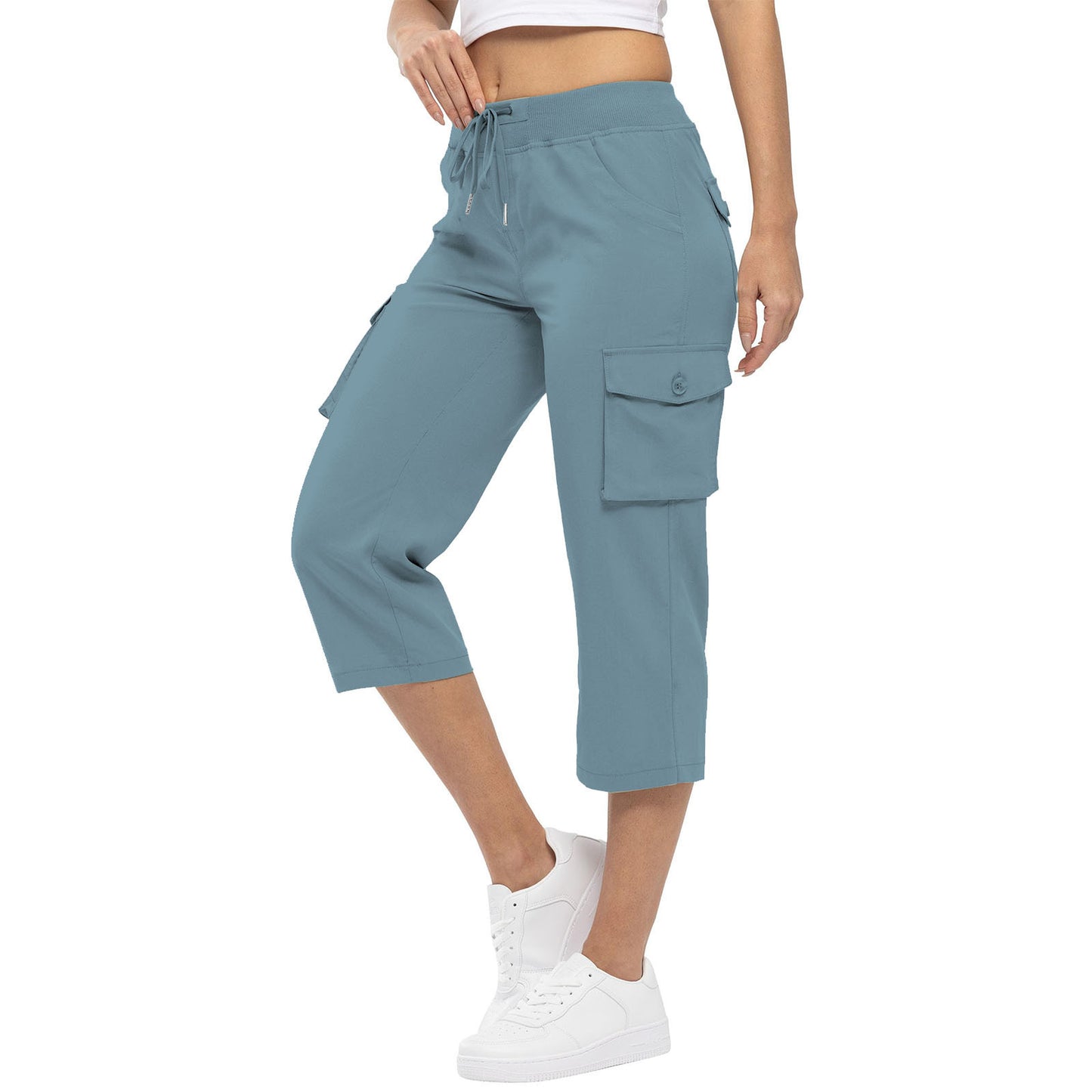 Women's High Waist Drawstring Pocket Loose Pants Women DealSniper.net