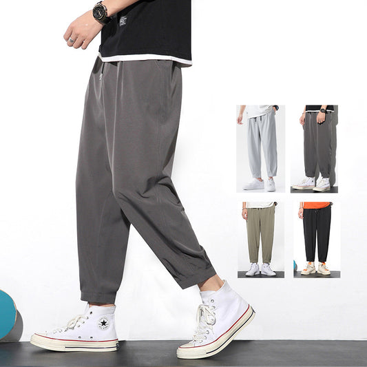 Drawstring Pants Summer Casual Ice Slik Trousers Jogger Hiking Sports Pants Men Men dealsniper-net