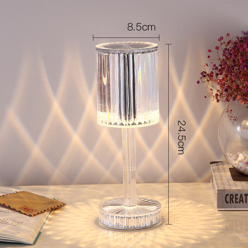 Crystal Table Lamp Hotel Decoration Diamond Warm Led Home dealsniper-net Transparent Charging touch 3colors USB