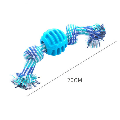Dog Bite-resistant Teeth Cleaning Pets Toys Ball Pets Gym From House Blue About 20cm Long
