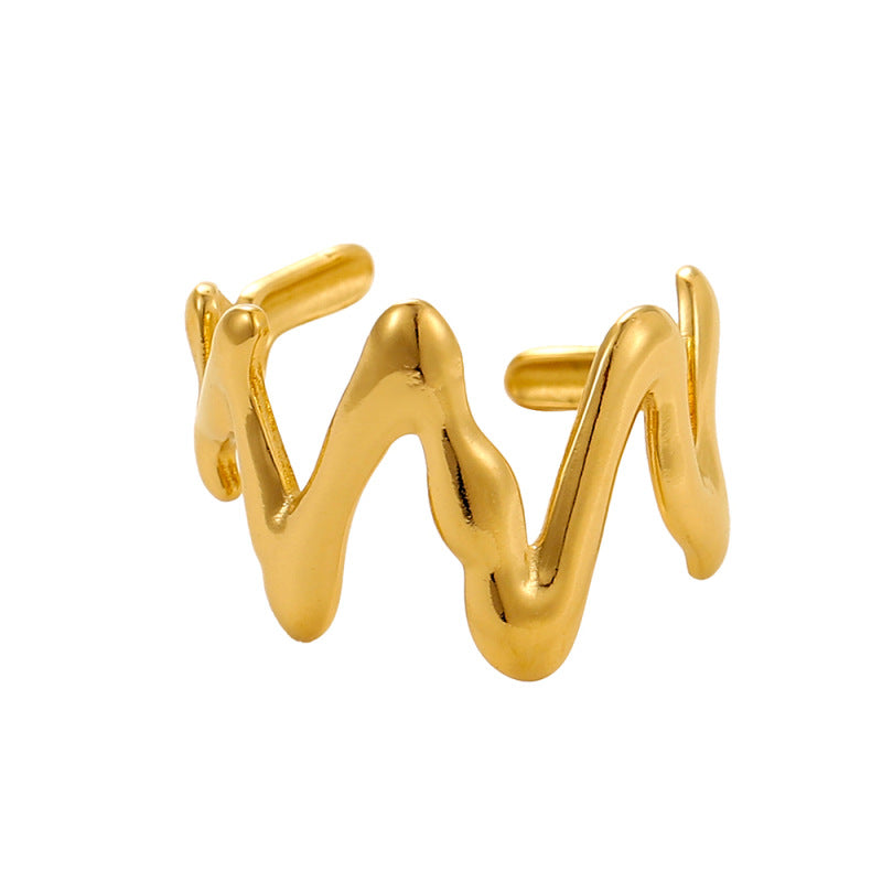 Fashion Trendy Open Titanium Steel Ring For Women Jewelry Gym From House