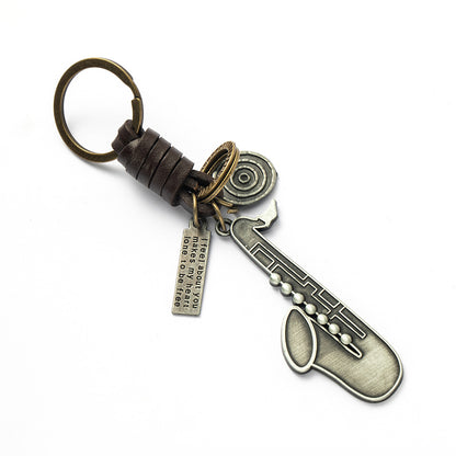 Women's Fashion Vintage Handwoven Leather Keychain