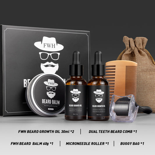 Beard Growth Hair Treatment Value Set Oil Microneedle Roller Suit Men Gym From House