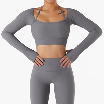 Sports Top Women's Quick-drying Workout Clothes Women Gym From House Extreme Gray L