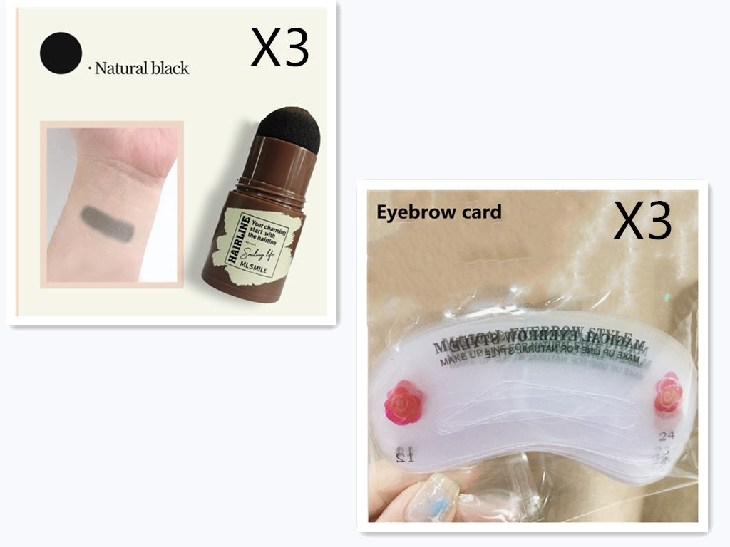 Brow Stamp Shaping Kit Eyebrow Stamp Waterproof Long Lasting Beauty Gym From House B combination x3