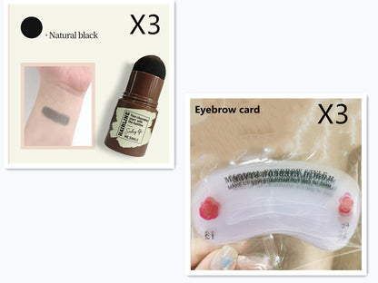 Brow Stamp Shaping Kit Eyebrow Stamp Waterproof Long Lasting Beauty Gym From House B combination x3