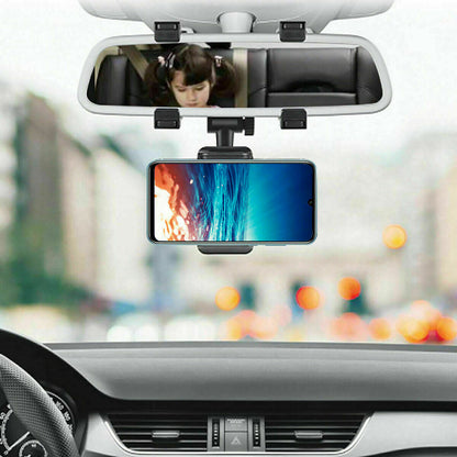 Universal 360 Rotation Car Rear View Mirror Mount Stand GPS Cell Phone Holder Phones dealsniper-net