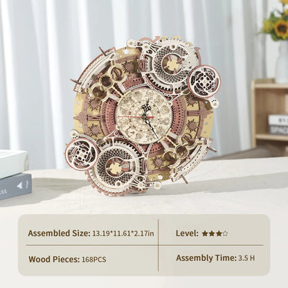 ROKR Zodiac Wall Clock 3D Wooden Puzzle Model Assembly Toys