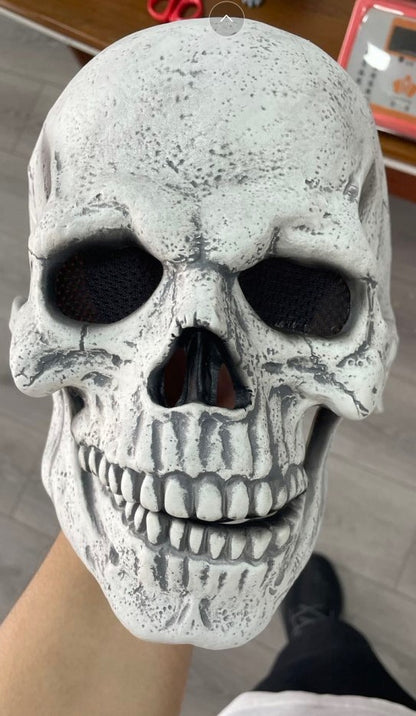 Full Head Skull Mask Helmet With Movable Jaw 3D Skeleton Skull