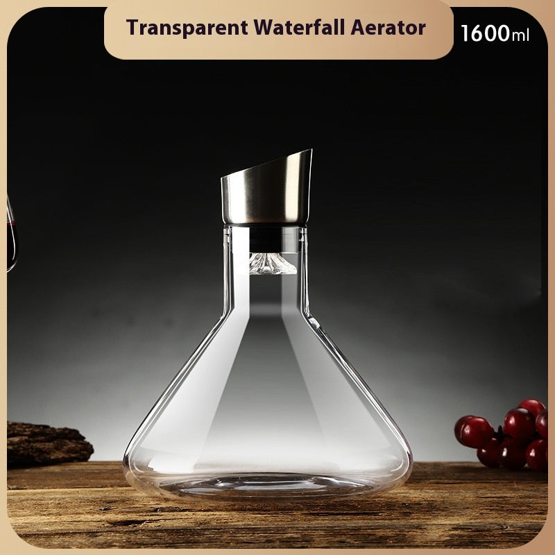 Hot-selling Iceberg Waterfall Wine Decanter Glass Wine Kitchen dealsniper-net Flat Double Layer