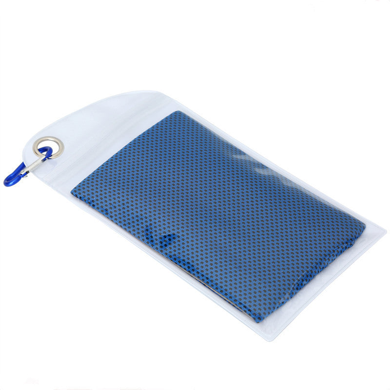 Mountaineering Bag Cooling Ice Feeling Cold Feeling Towel Ice-cold Towel Sports DealSniper.net Sapphire Blue Rounded corners 30x90cm
