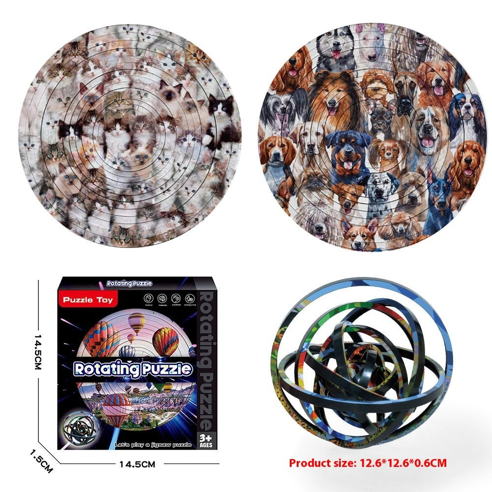 Rotating Puzzle Decompression 3D Educational Toys Kids DealSniper.net Dogs And Cats