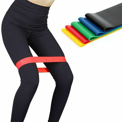 Resistance Bands Loop Set Of 5 Exercise Workout CrossFit Fitness Yoga Booty Band Sports DealSniper.net