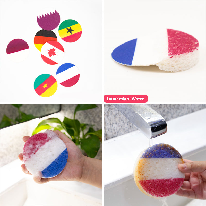 World Cup Sports Qatar Football Dishwashing Sponges Kitchen dealsniper-net