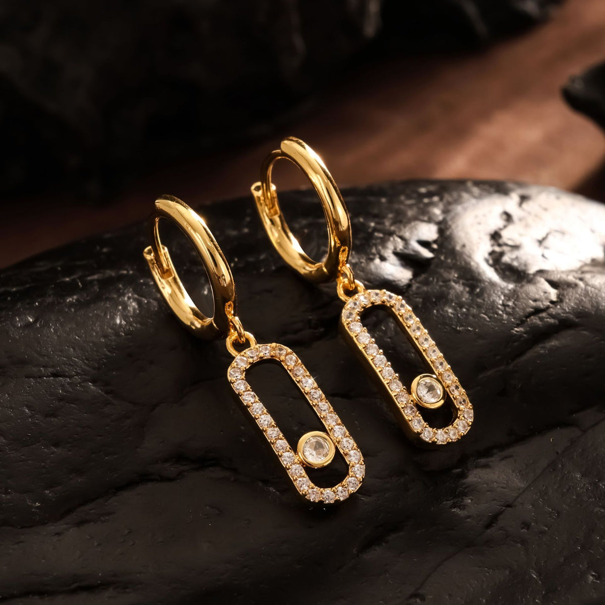 Cross-Border Classic Square-Shaped Light Luxury High-End Necklace Jewelry Gym From House Ep6127 earrings gold