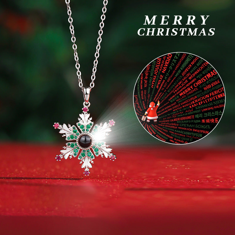 New Christmas Snowflake Necklace With Projection Design Jewelry dealsniper-net