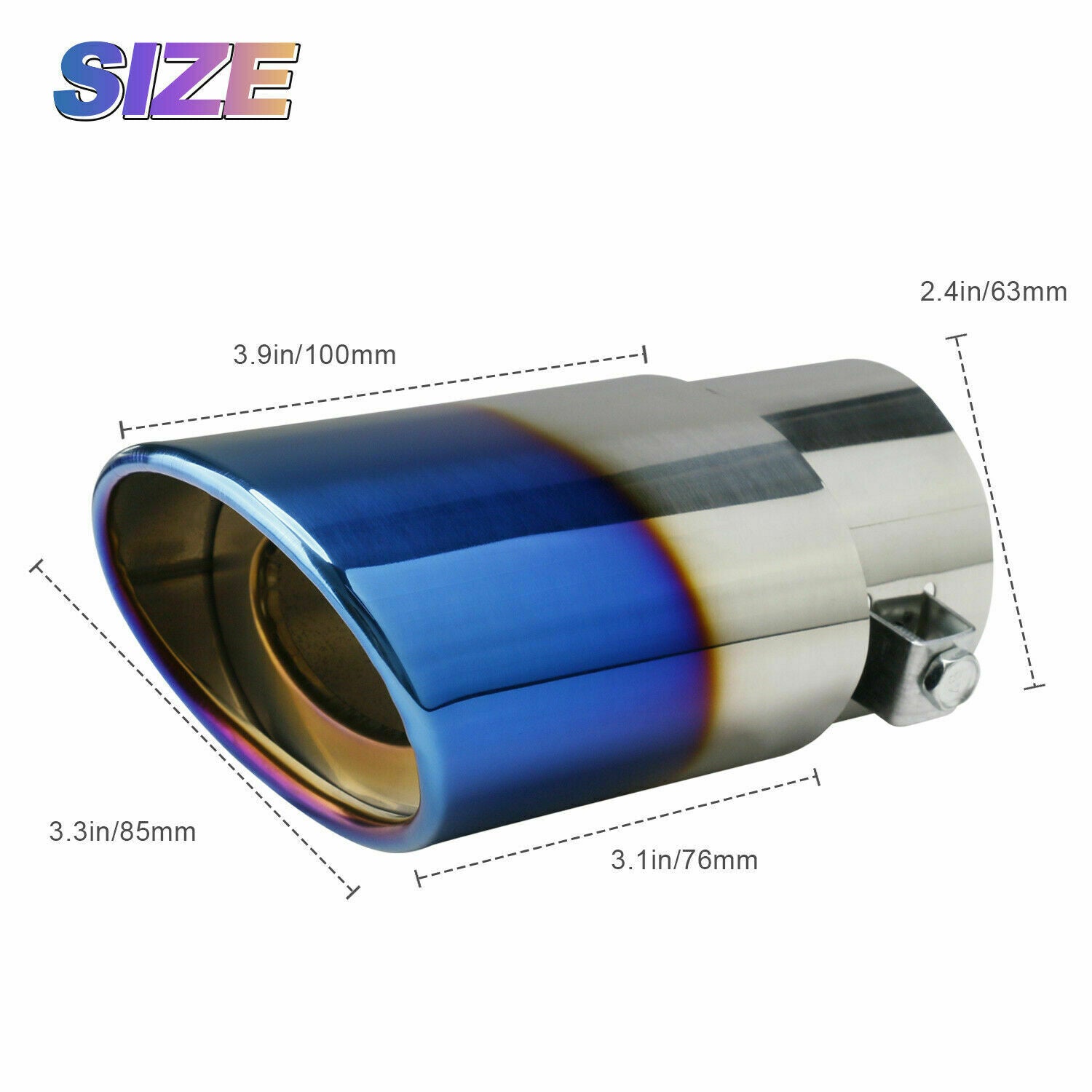 Car Exhaust Pipe Tip Rear Tail Throat Muffler Stainless Steel Round Accessories Vehicle dealsniper-net