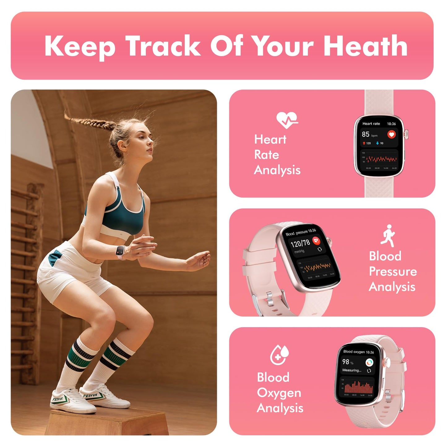 Smart Watch Bluetooth Call &1.95 HD Screen -Heart Rate Jewelry Gym From House