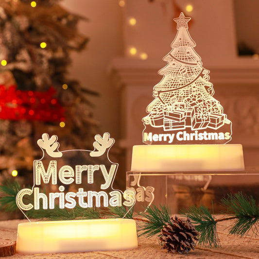 Christmas Decoration 3D Lamp Acrylic LED Night Lights Ornaments Holidays dealsniper-net
