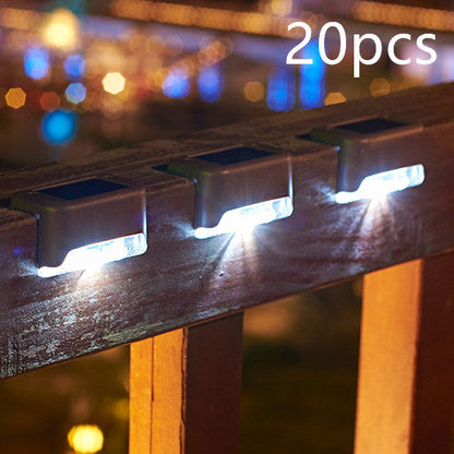 Solar Outdoor Aisle Corridor Step Stair Light Outdoor DealSniper.net Brown White light 8X4.4X4.5cm 20PCS