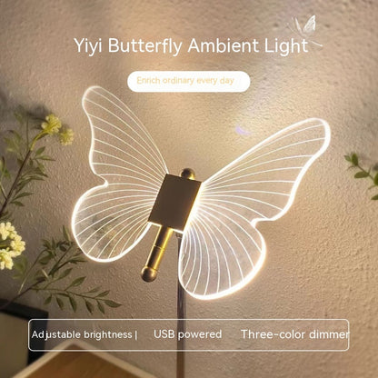 USB Night Light Bedside Table Ambience Light LED Crystal Home Decor Gym From House