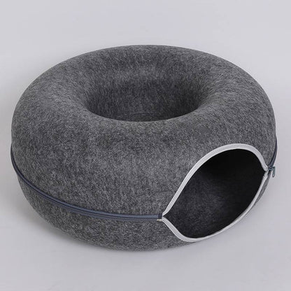 Four Seasons Available Cat Round Felt Pet Nest Pets dealsniper-net Dark Grey 50x50x23cm