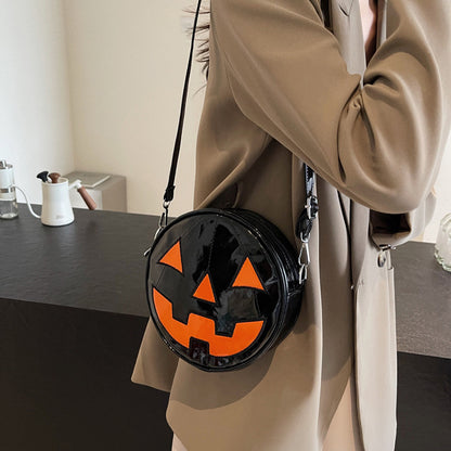 Halloween Pumpkin Small Round Bag Girls Funny Cute Shoulder Bag Women dealsniper-net