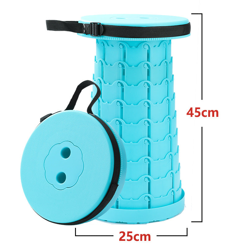 Children's Rainbow Folding Stool Portable Retractable Chair Kids dealsniper-net Adult Monochrome Lake Blue